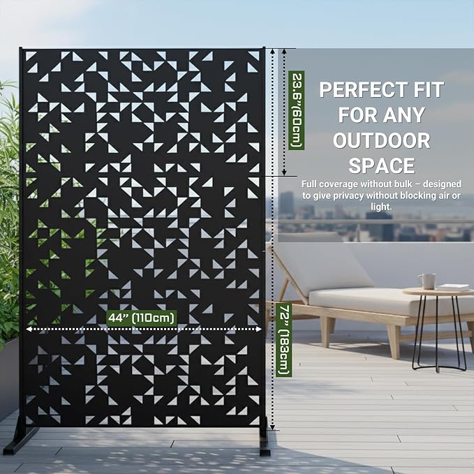 Metal Privacy Screen Outdoor 6FT – Laser-Cut Geometric Mosaic Decorative Steel - Image 9