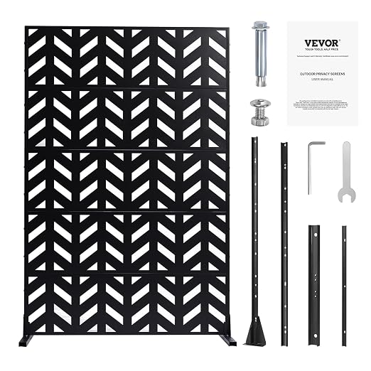 VEVOR Metal Privacy Screen, Outdoor Privacy Screens 5-Panel, Freestanding - Image 9