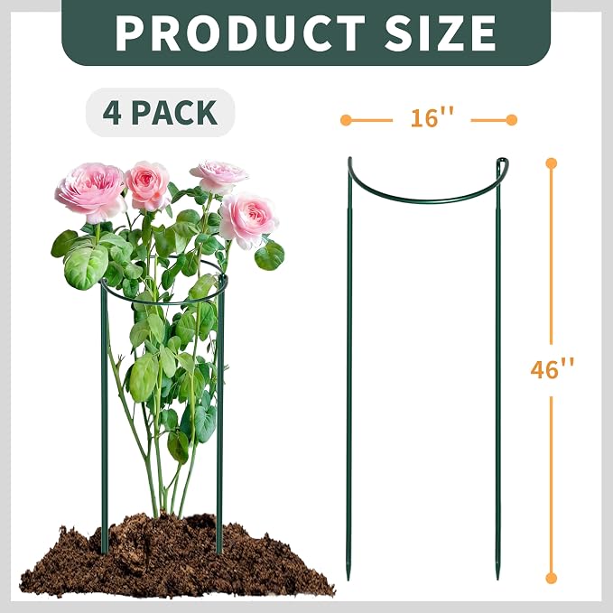 Garden Plant Support Cagess, High Heavy Duty Interlinked Half Round Peony - Image 2