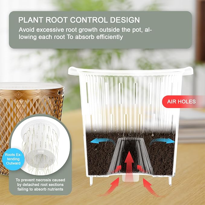 QCQHDU Self Watering Hanging Pots, 2 Pack 5.7 Inch Hanging Planters - Image 5