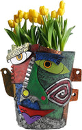 TOZLU Art Abstract Face Planters Pots Head, Unique Fun Abstract Face Flower Pot by TOZLU