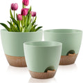 Plant Pots 12/10/9 Inch Self Watering Pots, Plastic Flower Pots, Nursery by QRRICA