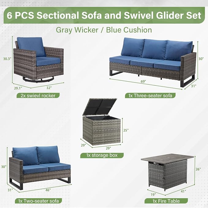 Belord 6-Piece Outdoor Sectional Furniture Set - Image 2