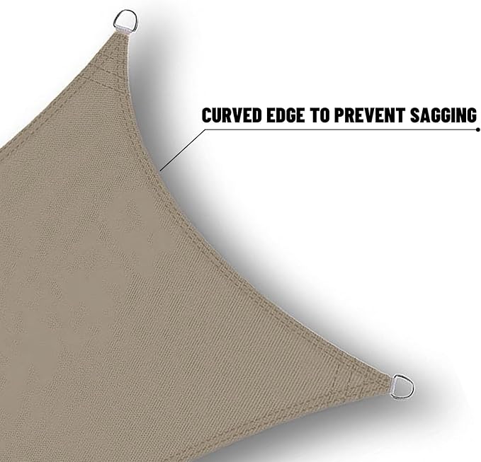 SUNNY GUARD Waterproof Sun Shade Sail 5'x5'x7.1' Taupe Right Triangle UV Block - Image 5