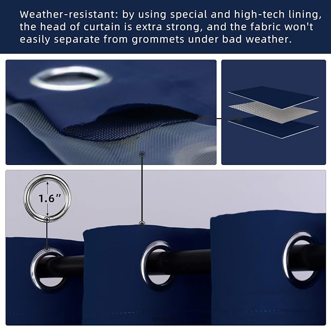 Waterproof Outdoor Curtain W105 x L84 - Image 3
