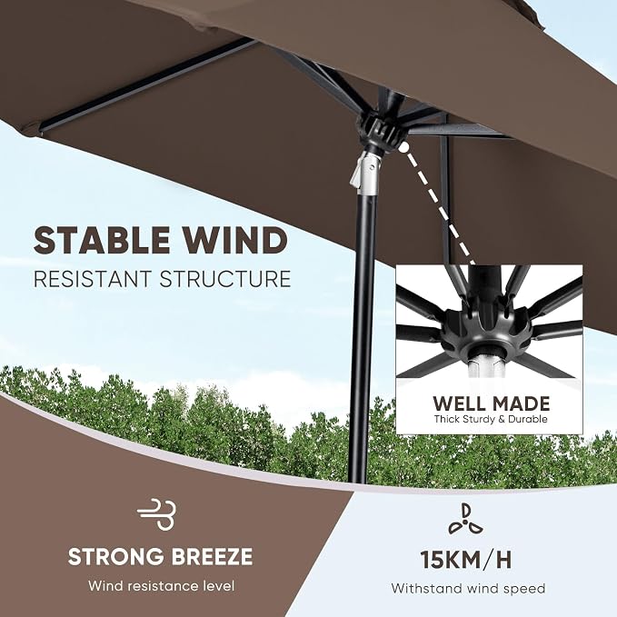 Tempera Patio Market Outdoor Table Umbrella - Image 6