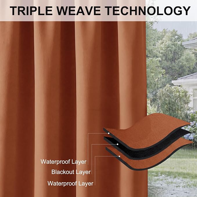 RYB HOME Extra Wide Outdoor Curtains - Image 6