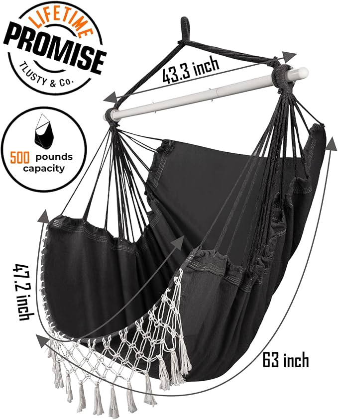 MIZTLI Hammock Chair Hanging Chair Swing Chair XXL Large Macrame Swing Indoor - Image 4