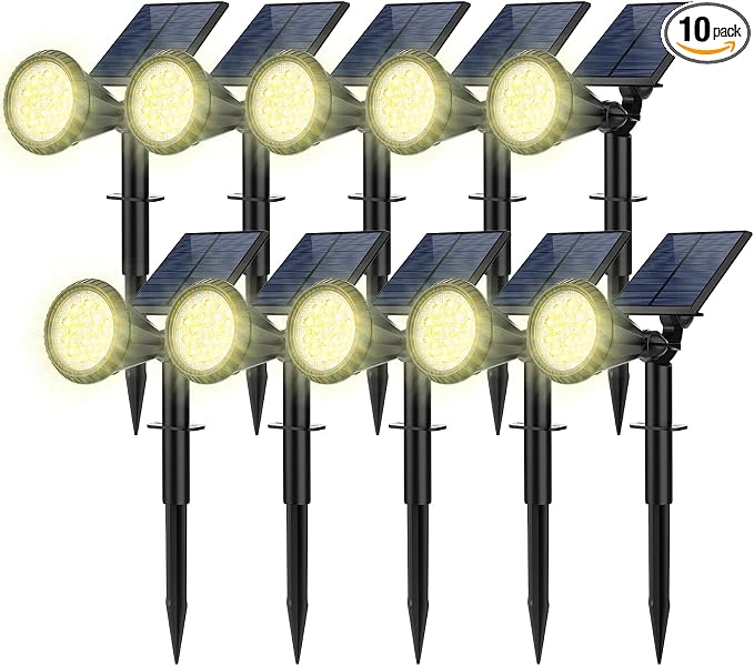 Solar Spot Lights Outdoor, 10 Pack Outdoor Solar Lights by FratinkSolarLights