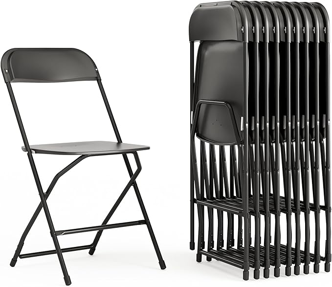 Flash Furniture Hercules Set of 10 Indoor/Outdoor Heavy-Duty Plastic Folding by FlashFurniture