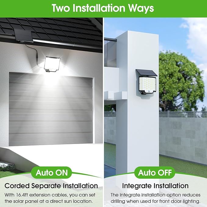 Solar Lights Outdoor Waterproof, 186 Bright LEDs Dusk to Dawn Motion Security - Image 2