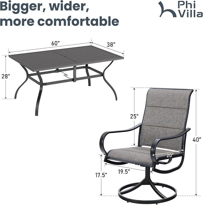 PHI VILLA 7 Piece Patio Dining Set - Image 7