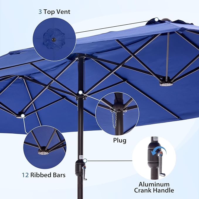 DUMOS 15FT Large Patio Umbrella - Image 5