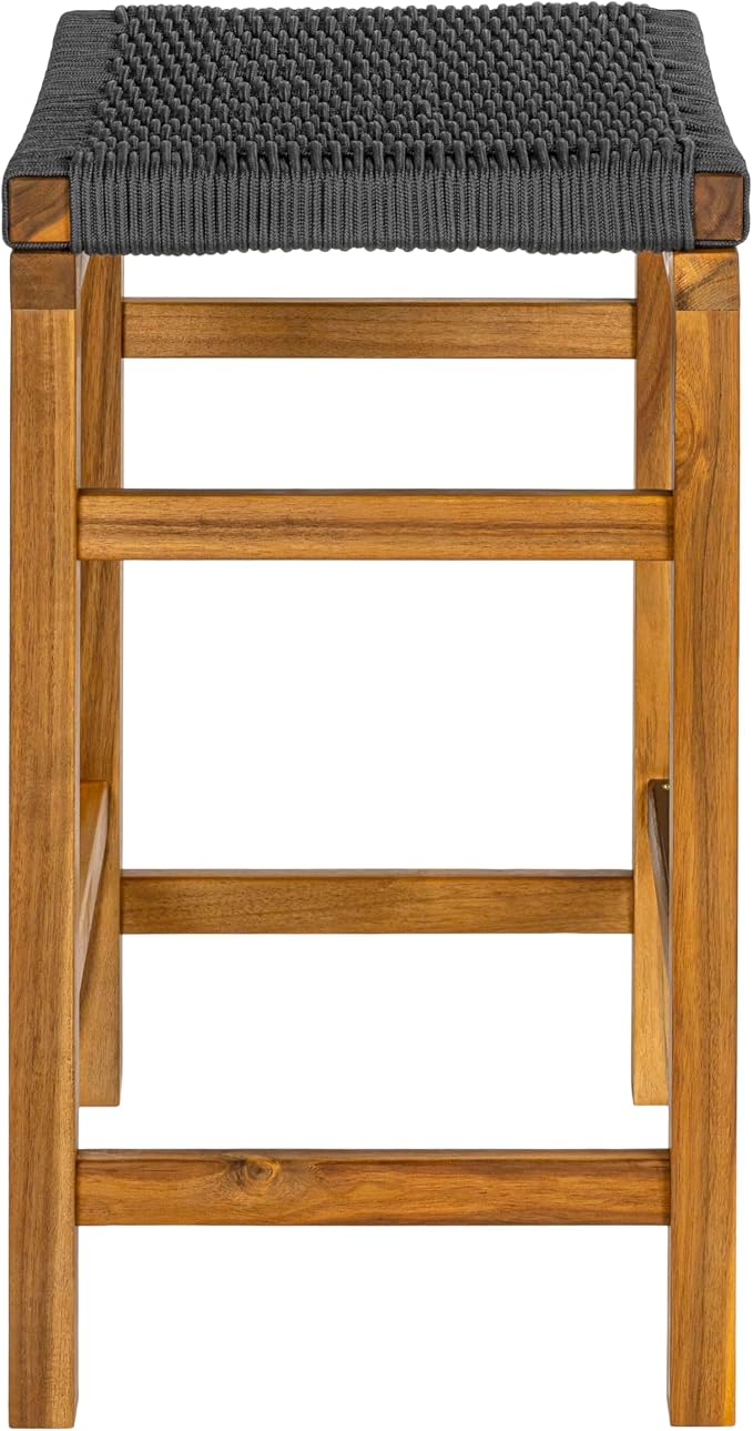 JONATHAN Y CSL1201B-SET2 Armand 25.6" Modern Coastal Backless Acacia Wood - Image 6