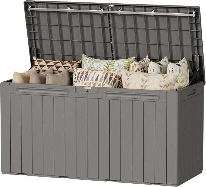 Devoko 100 Gallon Outdoor Storage Box, Waterproof Resin Deck Box by DEVOKO