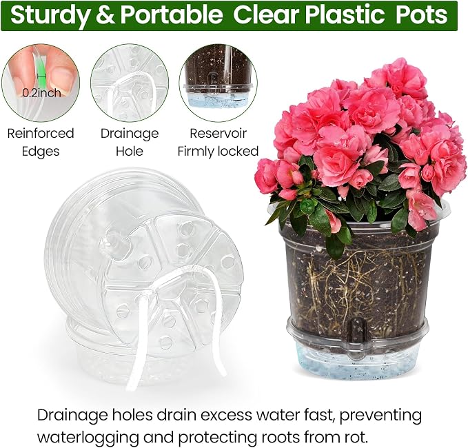 MIXC 12 Packs 5 Inch Self Watering Pots - Image 3