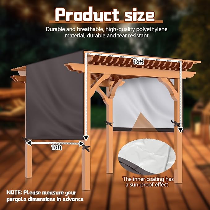 Universal Pergola Replacement Canopy Outdoor Canopy Shade Cover Waterproof - Image 2