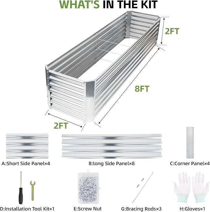 8x2x2ft Raised Garden Bed - Image 2