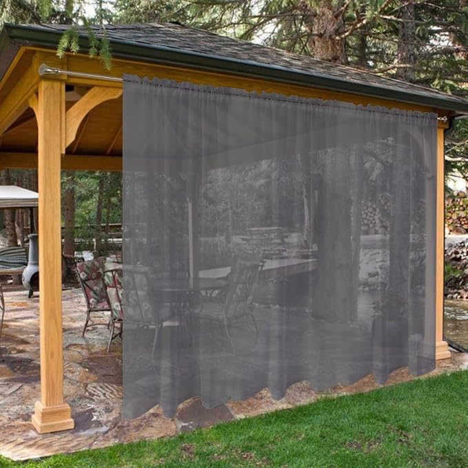 SpaceDresser Waterproof Outdoor Sheer Curtains by SpaceDresser