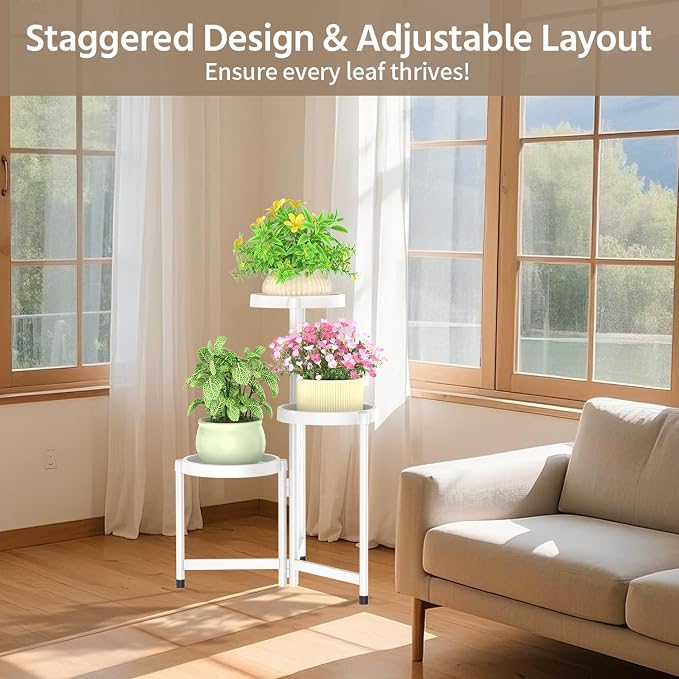 LASZOLA 3 Tiered Folding Plant Stand Indoor - Image 7