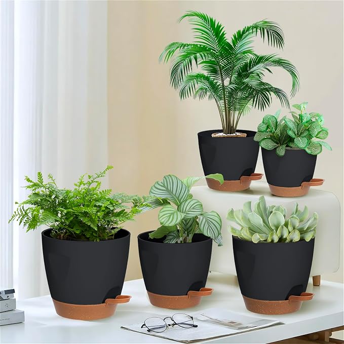 5-Pack Plant Pots with Drainage - Image 5