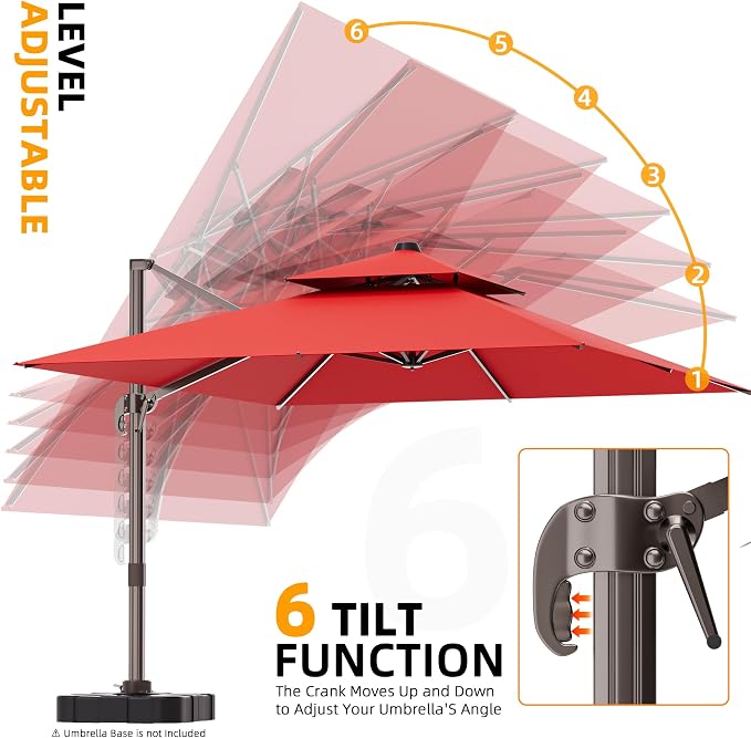 9' X 12' Cantilever Outdoor Patio Umbrellas - Image 7