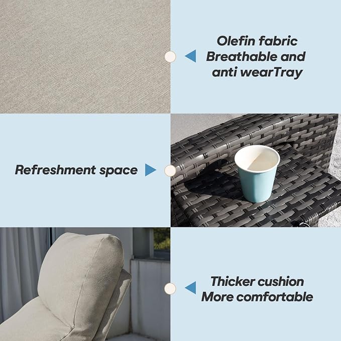 Upgraded Outdoor Recliner Chair, Reclining Patio Chairs - Image 4