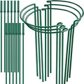 6 Pack 32 or 16 inch Adjustable Plant Support Stakes, Heavy-Duty Half Round by HiGift