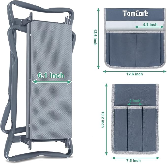 TomCare Garden Kneeler Seat Garden Bench Garden Stools Foldable Stool - Image 2