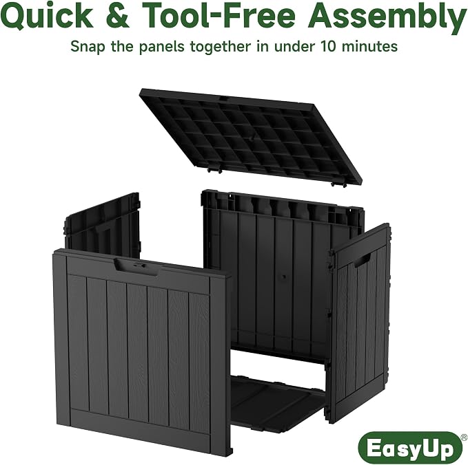 EasyUp 33 Gallon Resin Deck Box Waterproof, UV Resistant Outdoor Storage Box - Image 5