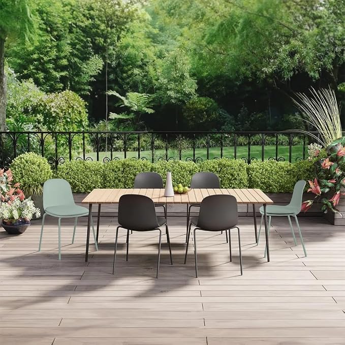 2xhome Modern Stackable Armless Dining Chair | Plastic Shell Seat - Image 8