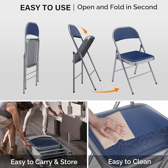 VINGLI 8 Pack Folding Chairs - Image 6