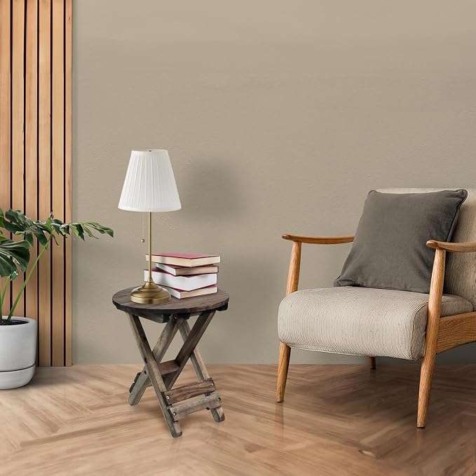 Small Patio Table, Outdoor Folding Side Table, Portable Accent Coffee End Table - Image 7