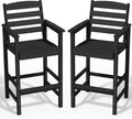 SERWALL Tall Adirondack Chairs Set of 2, Weather Resistance Outdoor Bar Stools by SERWALL