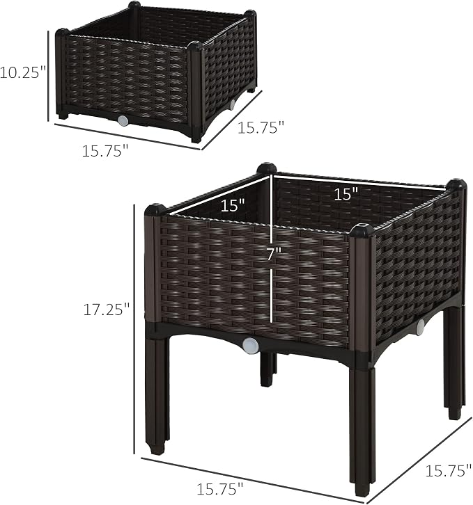 Outsunny 2 Piece Raised Garden Bed - Image 7