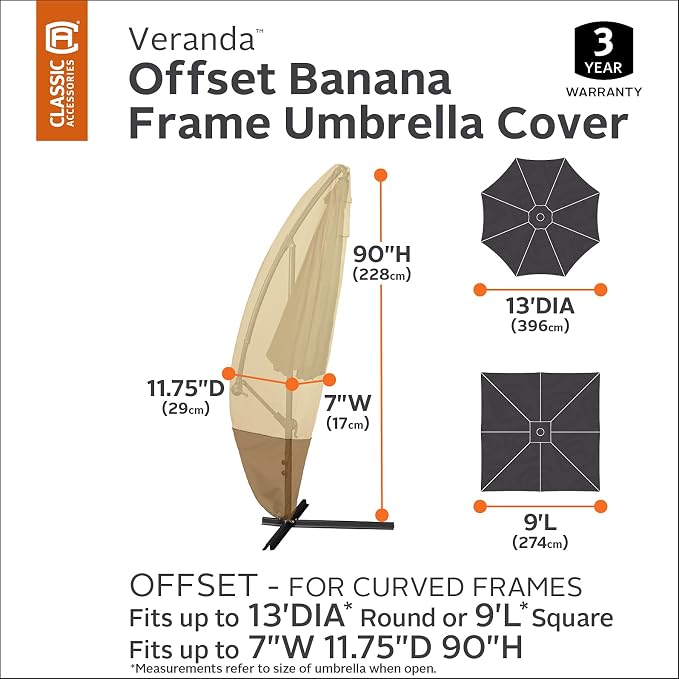 Classic Accessories Veranda Water-Resistant 13 Foot Offset Banana Frame Patio - Image 3
