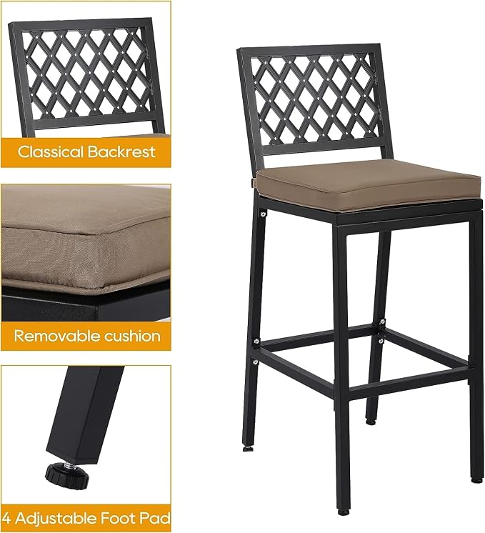5-Piece Outdoor Patio Bar Set, Bar Height Patio Dining Set, Weather-Resistant - Image 4
