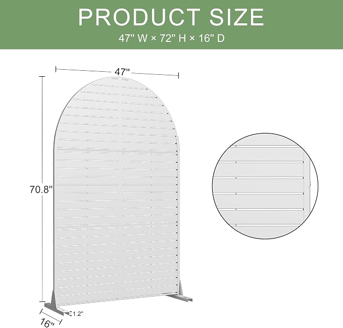Casaphoria 72" H x 47" W Arched Metal Privacy Screen - Image 7