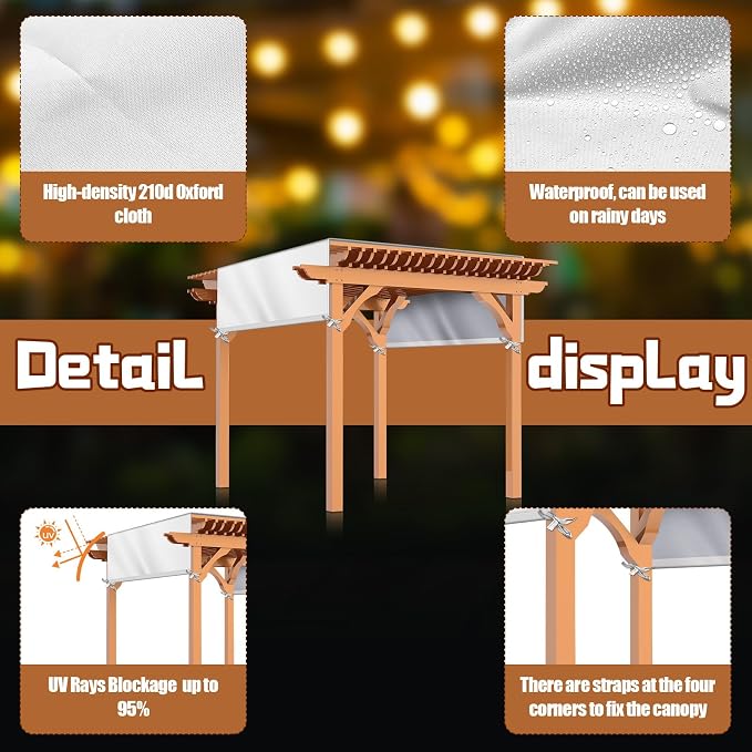 Universal Pergola Replacement Canopy Outdoor Canopy Shade Cover Waterproof - Image 3