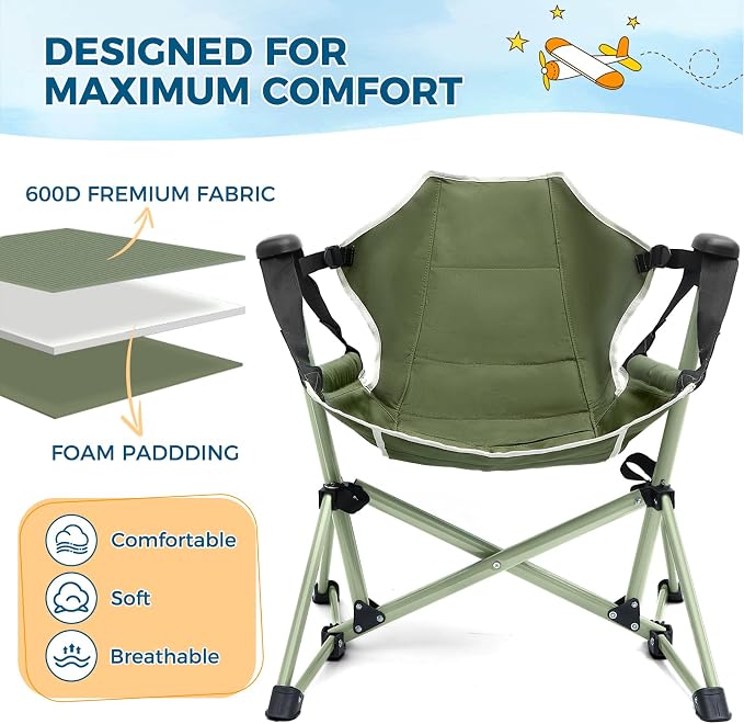 Kids Hammock Chair, Adjustable Kids Camping Chair, Folding Chair - Image 5