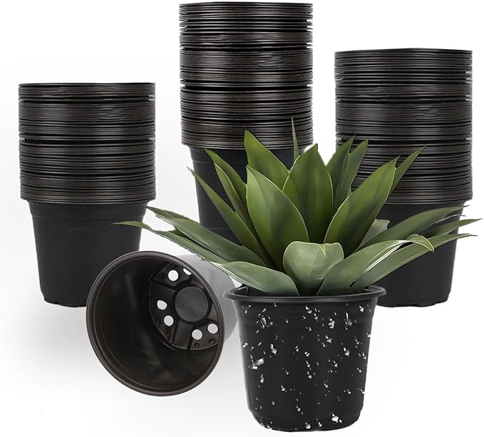 100 Packs 6 Inch Nursery Pots, 4 5 6 Inches Plastic Nursery Pots by TAQIXI