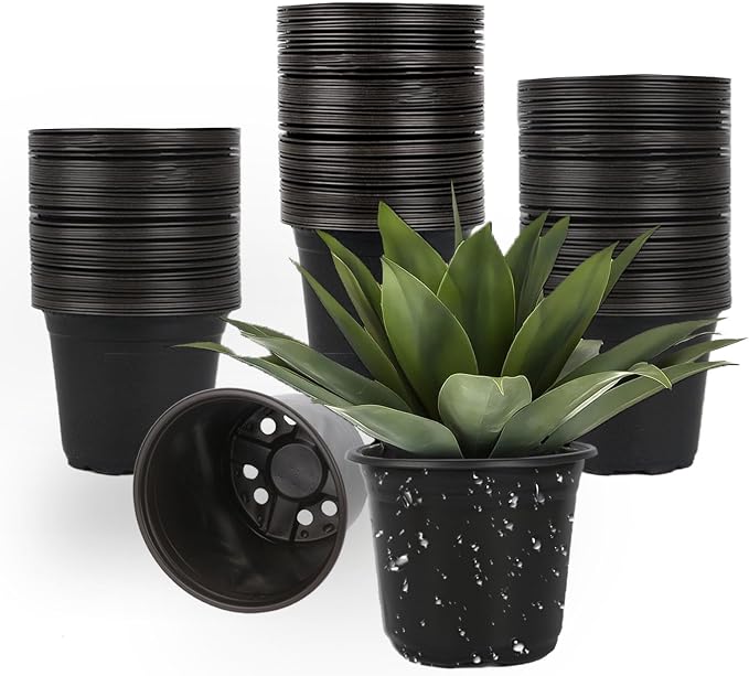 100 Packs 5 Inch Nursery Pots, 4 5 6 Inches Plastic Nursery Pots by TAQIXI