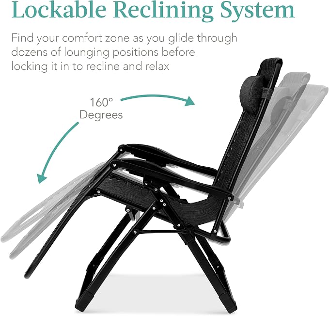 Best Choice Products Oversized Zero Gravity Chair, Folding Outdoor Patio - Image 8