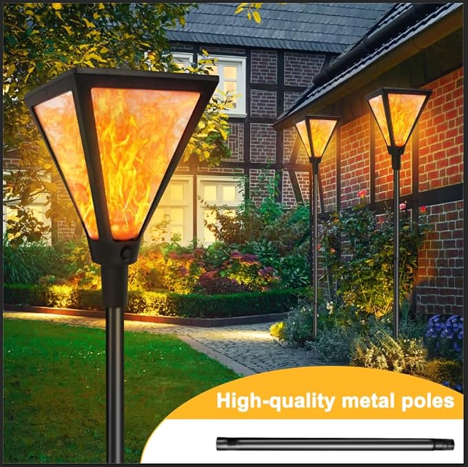 Upgraded Extra-Tall Solar Lights Outdoor, 2 Pack Flickering Flame Solar Torch - Image 5
