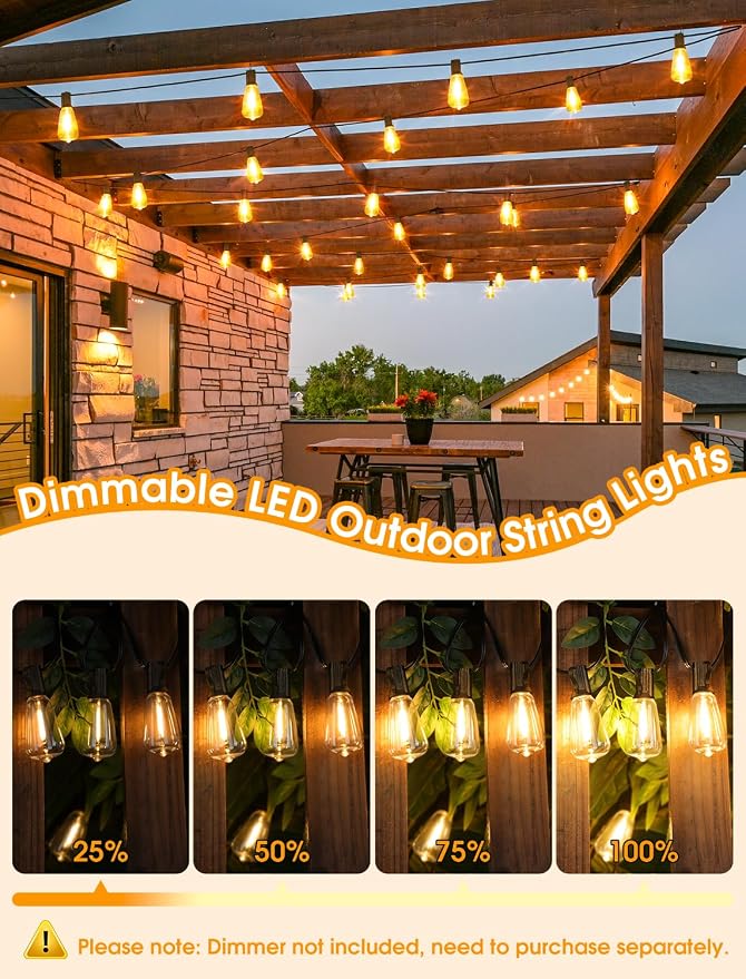 75FT Outdoor String Lights, Patio Lights - Image 3