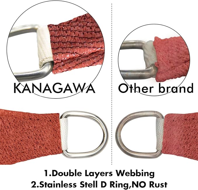 KANAGAWA 10'X24' Rust Red Custom Size Sun Shade Sail Rectangle UV Block Canopy - Image 5