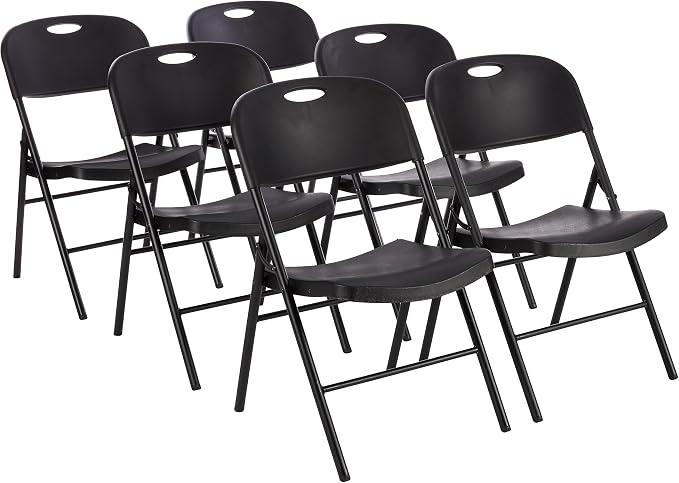 Amazon Basics Sturdy Foldable Plastic Chair, 350-Pound Capacity by AmazonBasics
