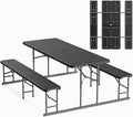 VINGLI Folding Picnic Table and Bench Set, Portable Outdoor Dining Furniture by VINGLI