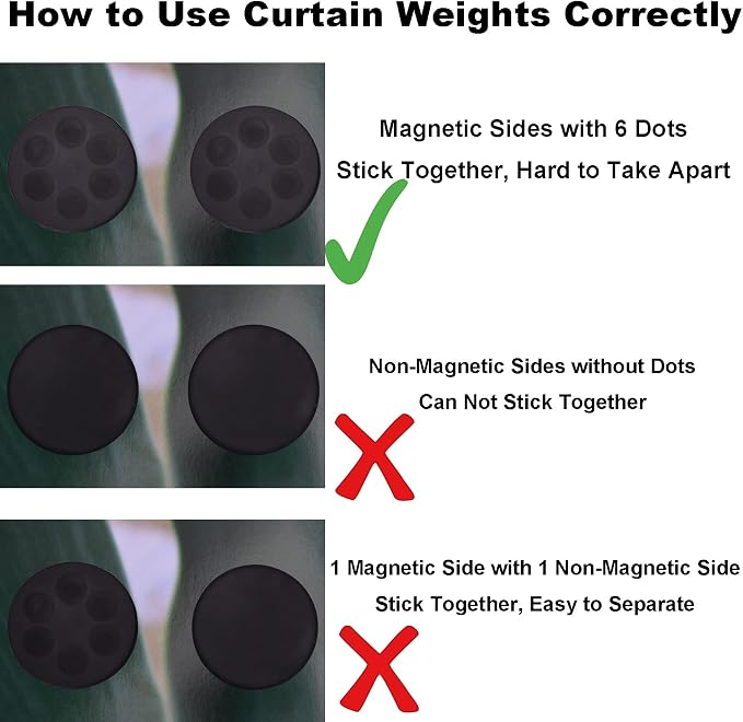 Magnetic Shower Curtain Weights, Rubber Covered Heavy Duty Weights, Prevent - Image 2