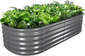 A ANLEOLIFE 6X2X1.5 ft Galvanized Raised Garden Beds Outdoor, Oval Round Metal by AAnleolife